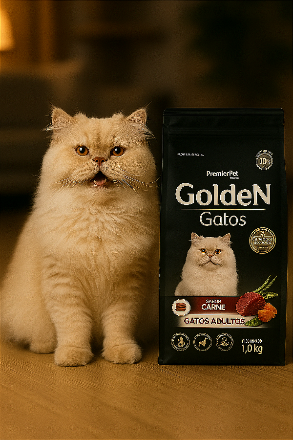 Ração Golden Gatos Adultos Carne – 1kg