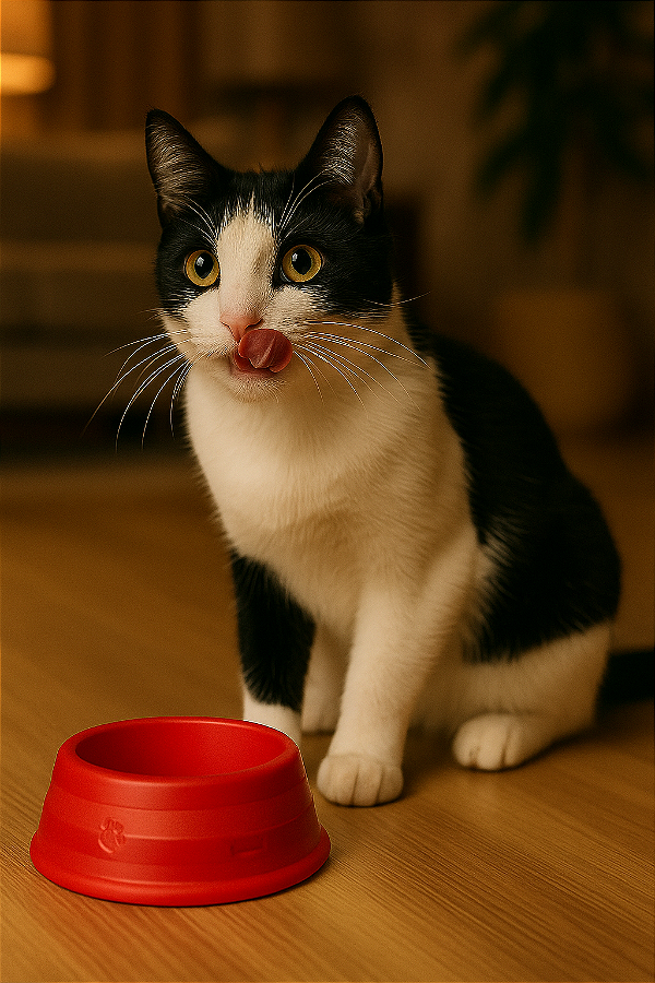 Comedouro Luxo para Cães Filhotes (Vermelho)