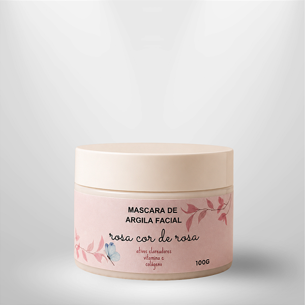 MASCARA FACIAL DE ARGILA ROSA COR DE ROSA 100G