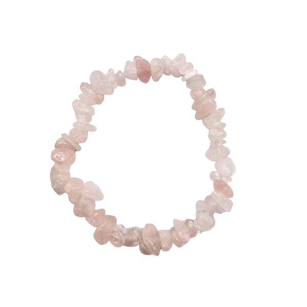Pulseira de Cristal Quartzo Rosa Cascalhos
