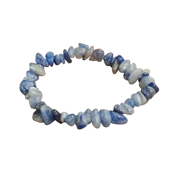 Pulseira de Cristal Quartzo Azul Cascalhos