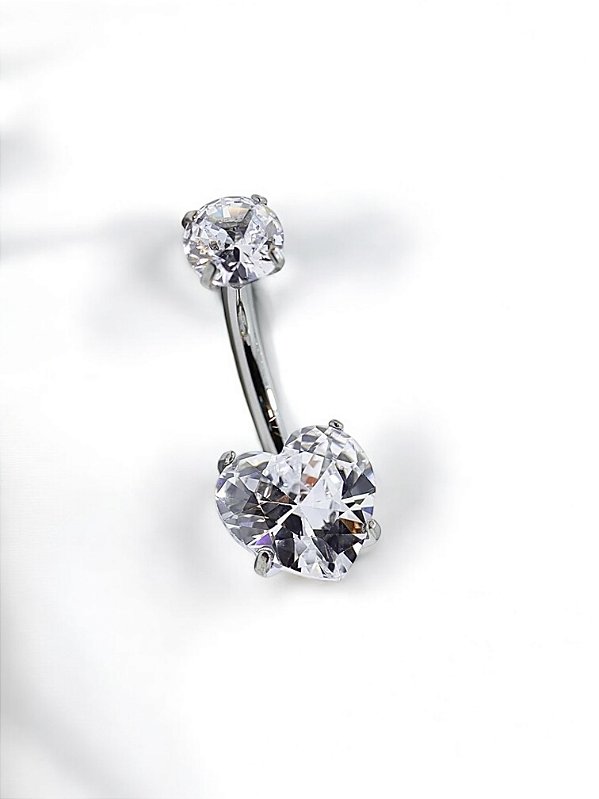 Umbigo Coração de Zircônias Titânio