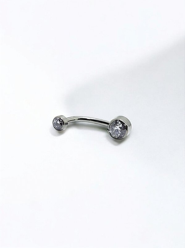 Umbigo Pedra Flat Zircônias Titânio
