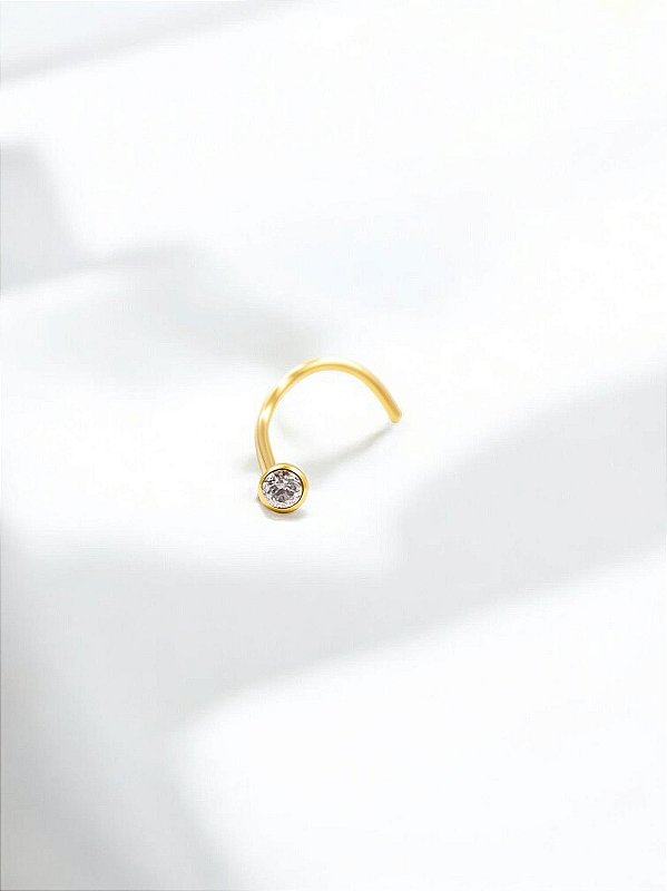 Nariz Nostril Zircônia Ouro 18K