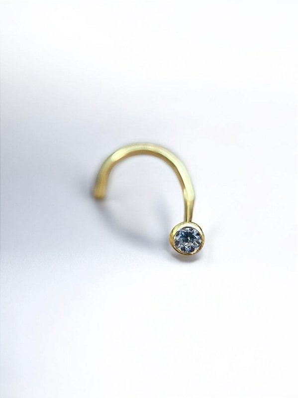 Nariz Nostril Zircônia Ouro 18K