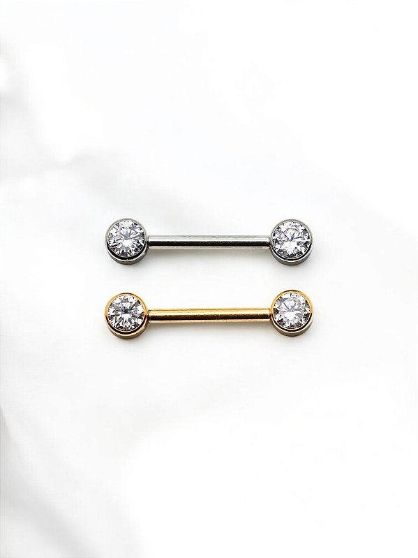 Mamilo Pedra Zircônias Titânio