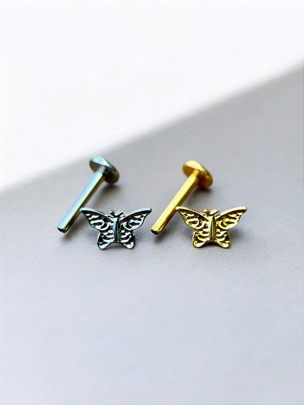 Labret Borboleta Titânio