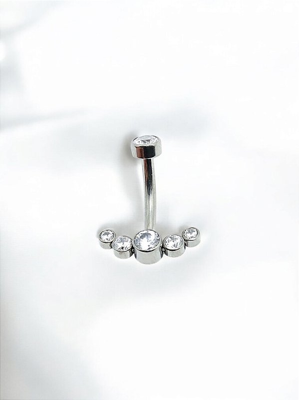 Umbigo Cluster com 5 Zircônias Titânio
