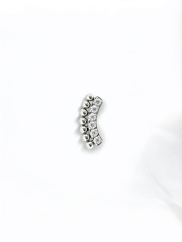 Labret Cluster Zircônias com 7 Esferas Titânio