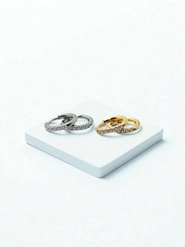 Argolas Cravejadas Titânio (PAR)