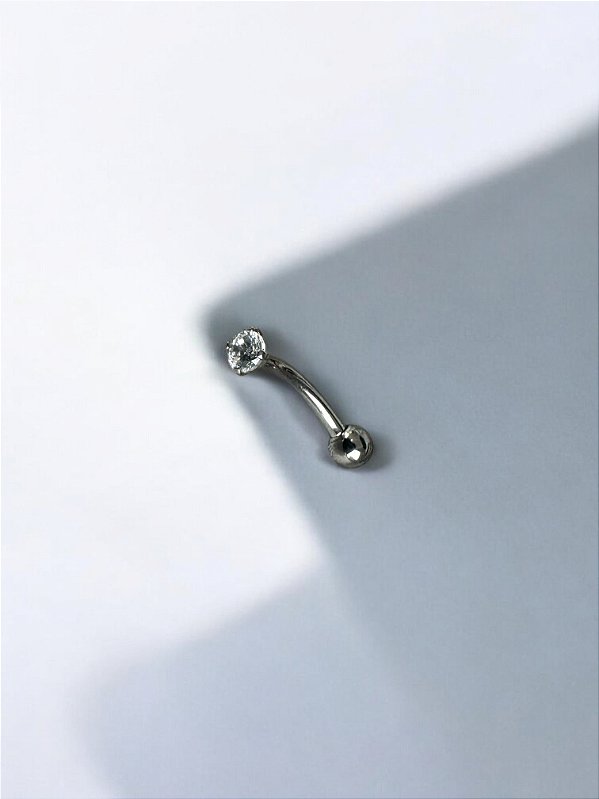 Barbell Curvo Zircônia e Esfera Titânio