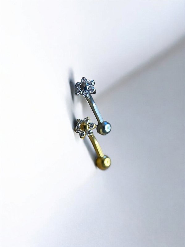 Barbell Curvo Flor e Esfera Titânio