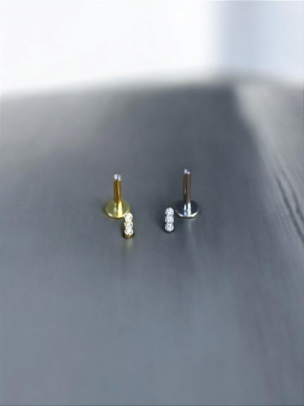 Labret Barrinha Zircônias Titânio
