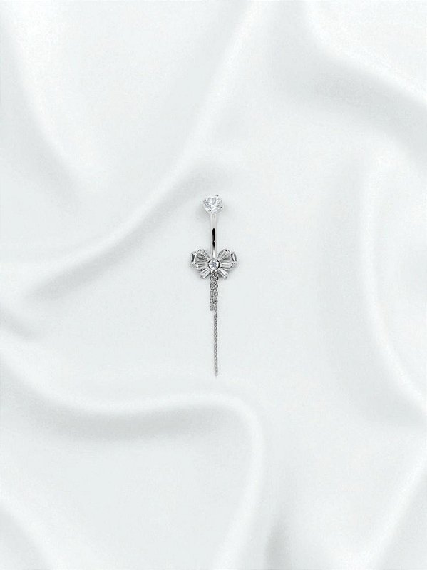 Umbigo Laço de Zircônias com Correntes Titânio