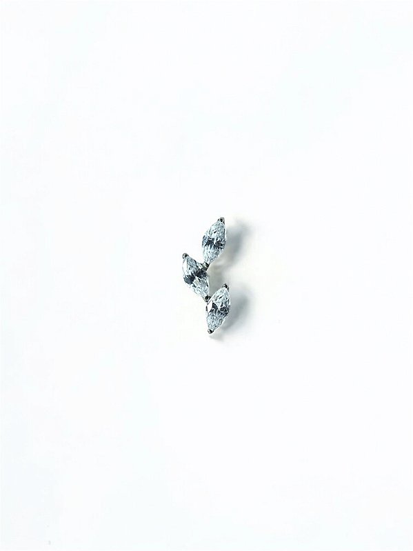 Labret 3 Zircônias Navete Titânio