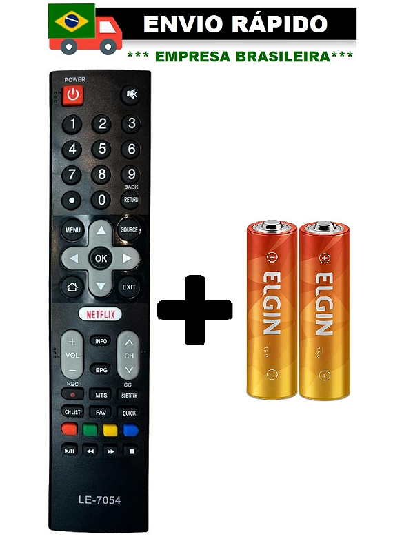 CONTROLE REMOTO COMPATÍVEL COM TV SMART 4K PHILCO LE-7054