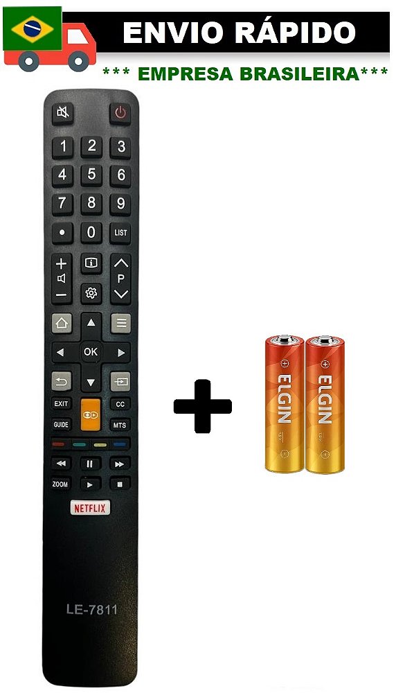 CONTROLE REMOTO COMPATÍVEL COM TV LCD TCL COM NETFLIX LE-7811