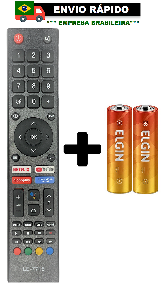 CONTROLE REMOTO COMPATÍVEL COM TV PHILCO NETFLIX/YOUTUBE/GOOGLE/PRIME LE-7718