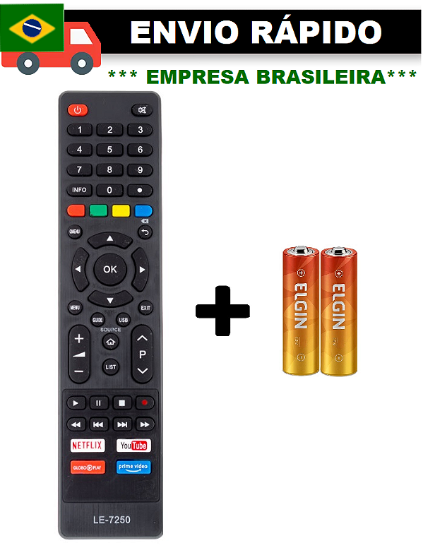 CONTROLE REMOTO COMPATÍVEL COM SMART TV PHILCO LED LE-7250/KA-2950