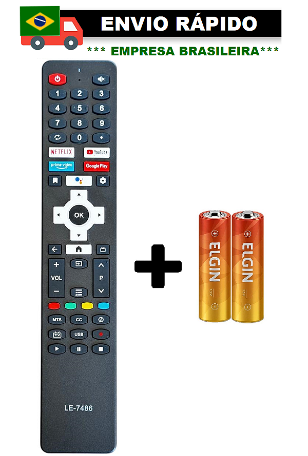 CONTROLE REMOTO COMPATÍVEL COM SMART TV PHILCO LED LE-7486