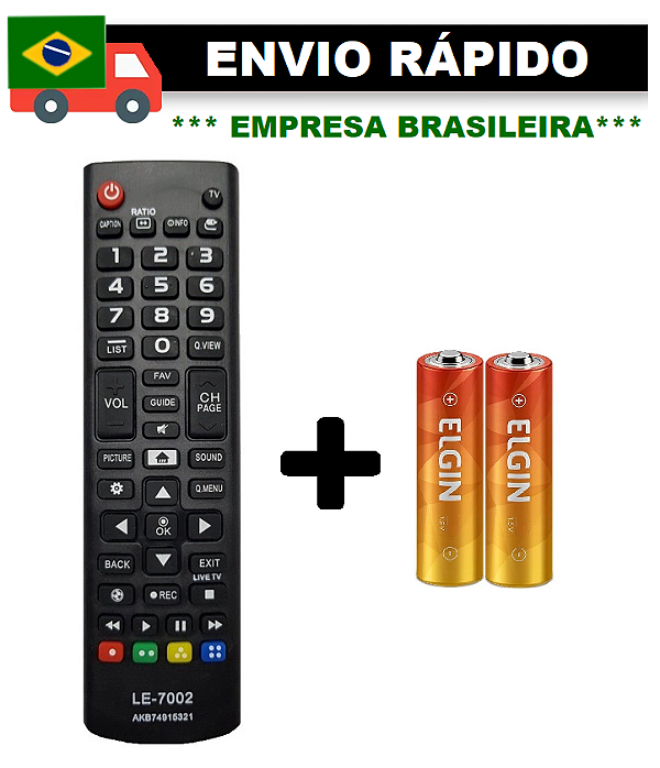 CONTROLE REMOTO COMPATÍVEL COM TV LG SMART LE-7002