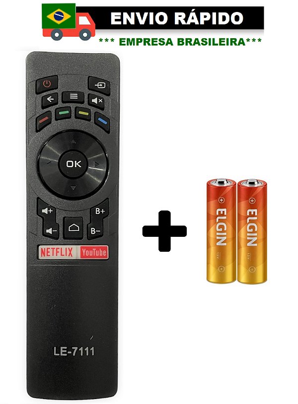 CONTROLE REMOTO COMPATÍVEL COM TV MULTILASER LE-7111