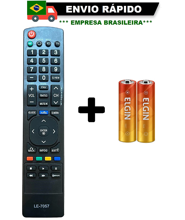CONTROLE REMOTO COMPATÍVEL COM TV LG LCD/LED/PLASMA LE-7057