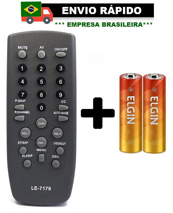 CONTROLE REMOTO COMPATÍVEL COM TV CCE/ CYBER LE-7179