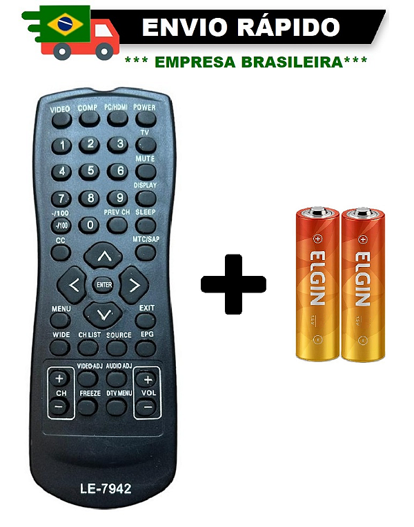 CONTROLE REMOTO COMPATÍVEL COM TV MONITOR AOC E TV LCD LE-7942