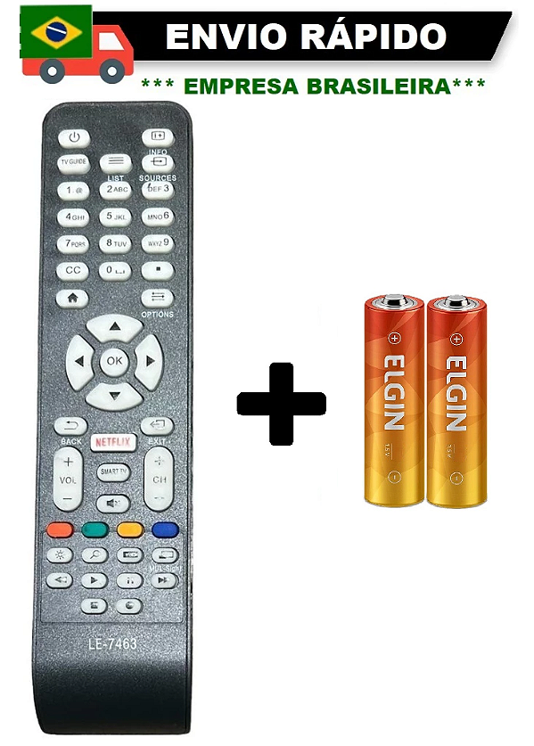 CONTROLE REMOTO COMPATÍVEL COM TV AOC LCD COM NETFLIX LE-7463