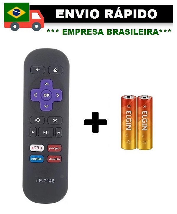 CONTROLE REMOTO COMPATÍVEL COM RECEPTOR ROKU EXPRESS LE-7146