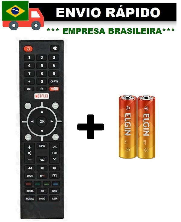 CONTROLE REMOTO COMPATÍVEL COM TV TOSHIBA COM NETFLIX/YOUTUBE/SMART LE-7801