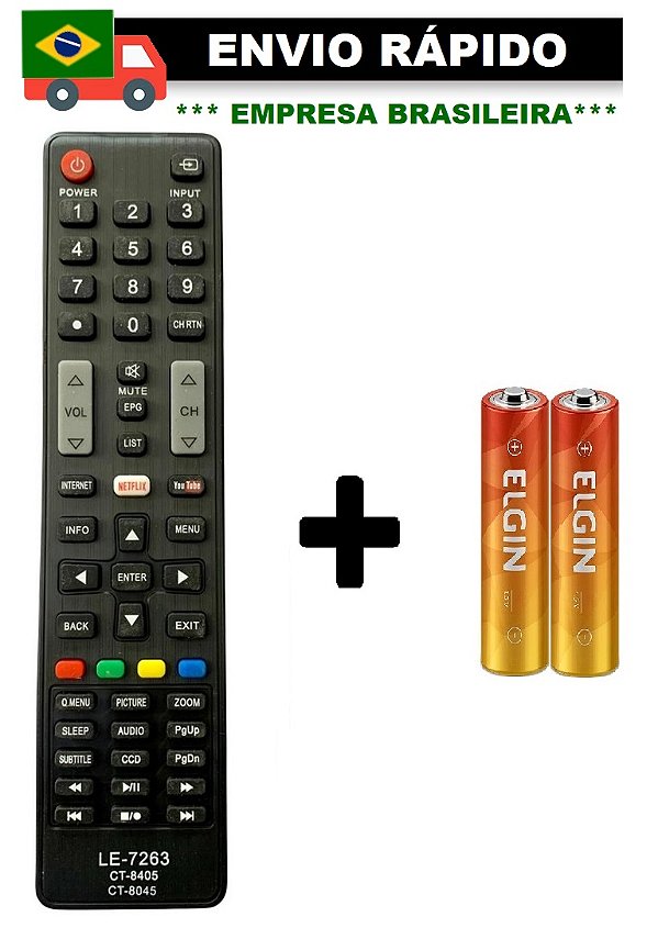 CONTROLE REMOTO COMPATÍVEL COM TV SEMP TOSHIBA LE-7263