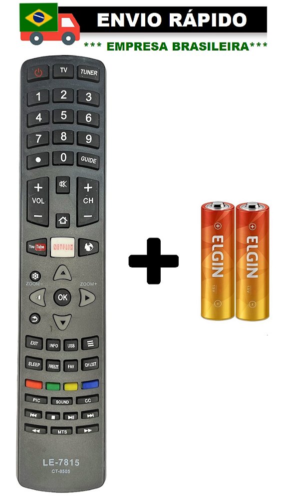 CONTROLE  P/TV TOSHIBA LCD NETFLIX/YOUTUBE/FUTEBOL LE-7815