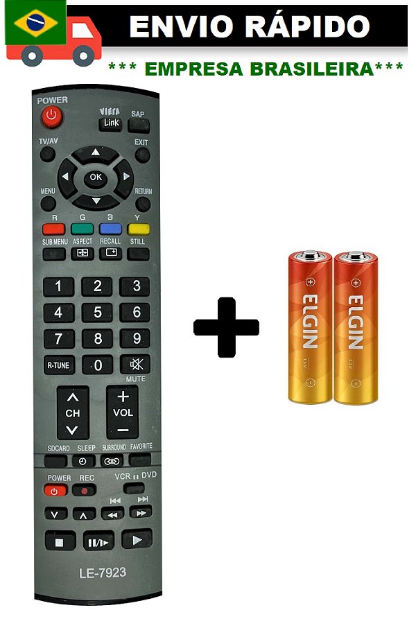 CONTROLE REMOTO COMPATÍVEL COM TV PANASONIC LCD/LED LE-7923