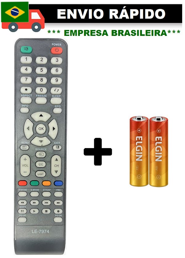 CONTROLE REMOTO COMPATÍVEL COM TV CCE LCD/LED RC 512 LE-7974