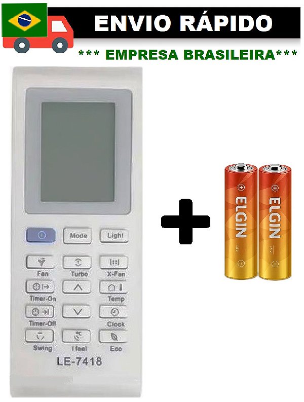 CONTROLE REMOTO COMPATÍVEL COM AR CONDICIONADO ELECTROLUX LE-7418