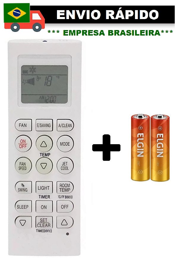 CONTROLE REMOTO COMPATÍVEL COM AR CONDICIONADO LG LE-7433