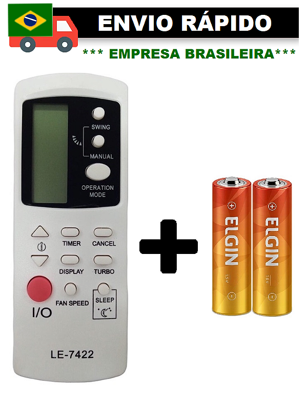 CONTROLE REMOTO COMPATÍVEL COM AR CONDICIONADO PHILCO LE-7422