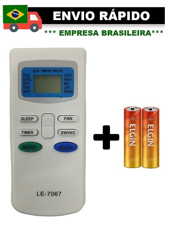 CONTROLE REMOTO COMPATÍVEL AR CONDICIONADO PHILCO LE-7067