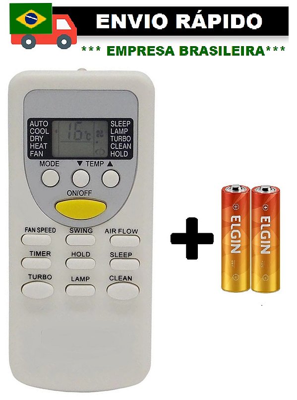CONTROLE REMOTO COMPATÍVEL COM AR CONDICIONADO KOMECO LE-7431
