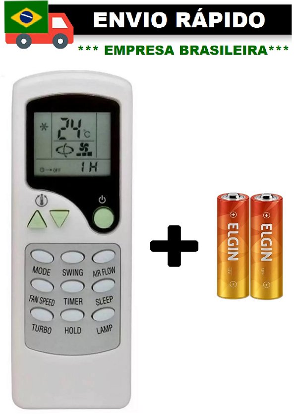CONTROLE REMOTO COMPETÍVEL COM AR CONDICIONADO ELGIN LE-7434