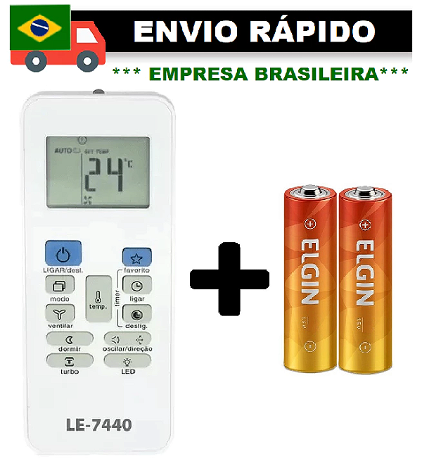 CONTROLE REMOTO COMPATÍVEL COM AR CONDICIONADO CARRIER LE-7440