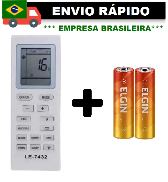 CONTROLE REMOTO COMPATÍVEL COM AR CONDICIONADO GREE LE-7432