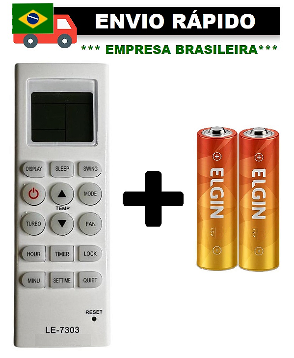 CONTROLE REMOTO COMPATÍVEL COM AR CONDICIONADO AGRATTO LE-7303