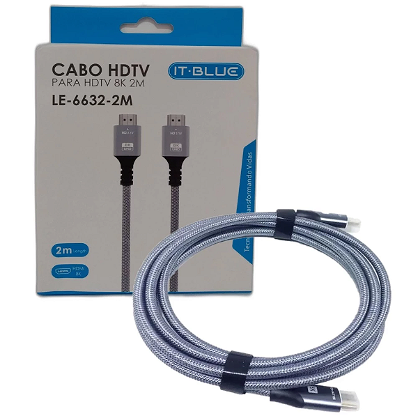 CABO HDMI X HDMI 2.1 8K PONTA OURO 2 METROS