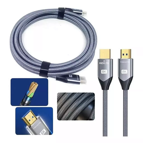 CABO HDMI X HDMI 2.1 8K PONTA OURO 3 METROS