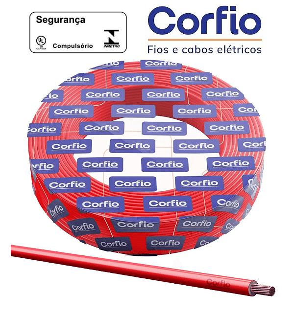 CABO FLEXIVEL 750V 1,5MM 100 METROS CORFIO VERMELHO