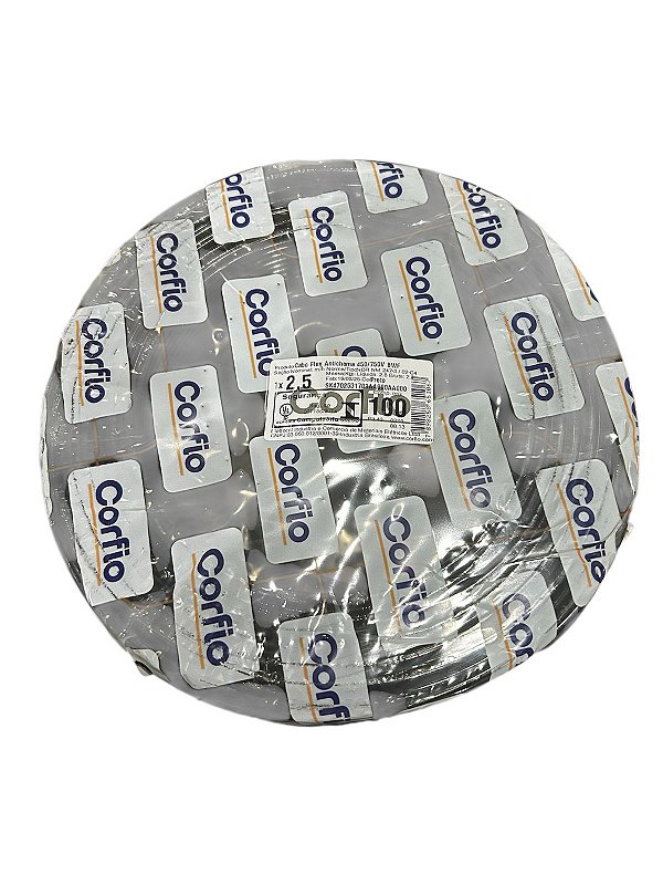 CABO FLEXIVEL 750V 2,5MM 50 METROS CORFIO PRETO