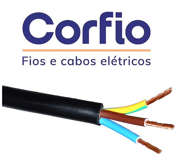 CABO PP 500V 3 X 2,50MM CORFIO 3 VIAS 100 METROS